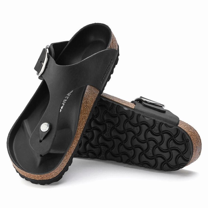 Minimal Cool Gizeh Big Buckle | Oiled Leather | Black
