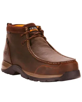 High-traction Ultimate Durability Ariat Men's Edge Brown Lite Waterproof Safety Toe Moc 10024956