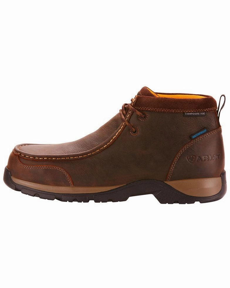 Ariat Men's Edge Brown Lite Waterproof Safety Toe Moc 10024956 Durable Look