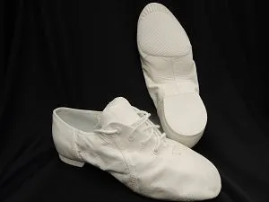 Women's Jazz Soft -- Split Sole Jazz Oxford -- White Anti Slip