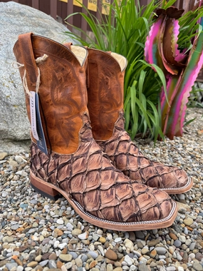 Anderson Bean Men's Cigar Matte Big Bass & Sport Rust Square Toe Cowboy Boots 324768 Built For Adventure Biker