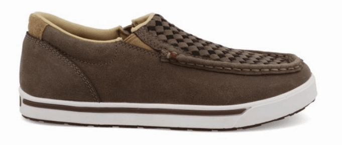 Twisted X Kid's Slip-On Kicks Taupe/Grey/Black Leather Shoes YCA0015 Chic Style Lift Up