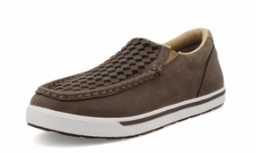 High Quality Leather Twisted X Kid's Slip-On Kicks Taupe/Grey/Black Leather Shoes YCA0015