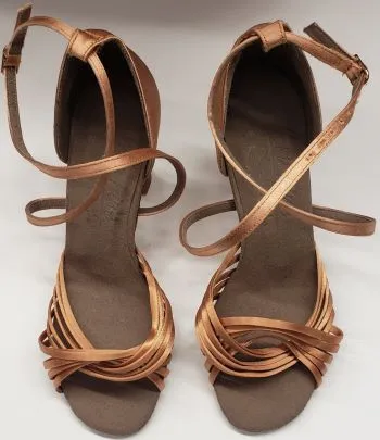 Quick Drying Casual Wear 2.5" Jessica II -- Women's Latin Ballroom Sandal -- Tan Satin