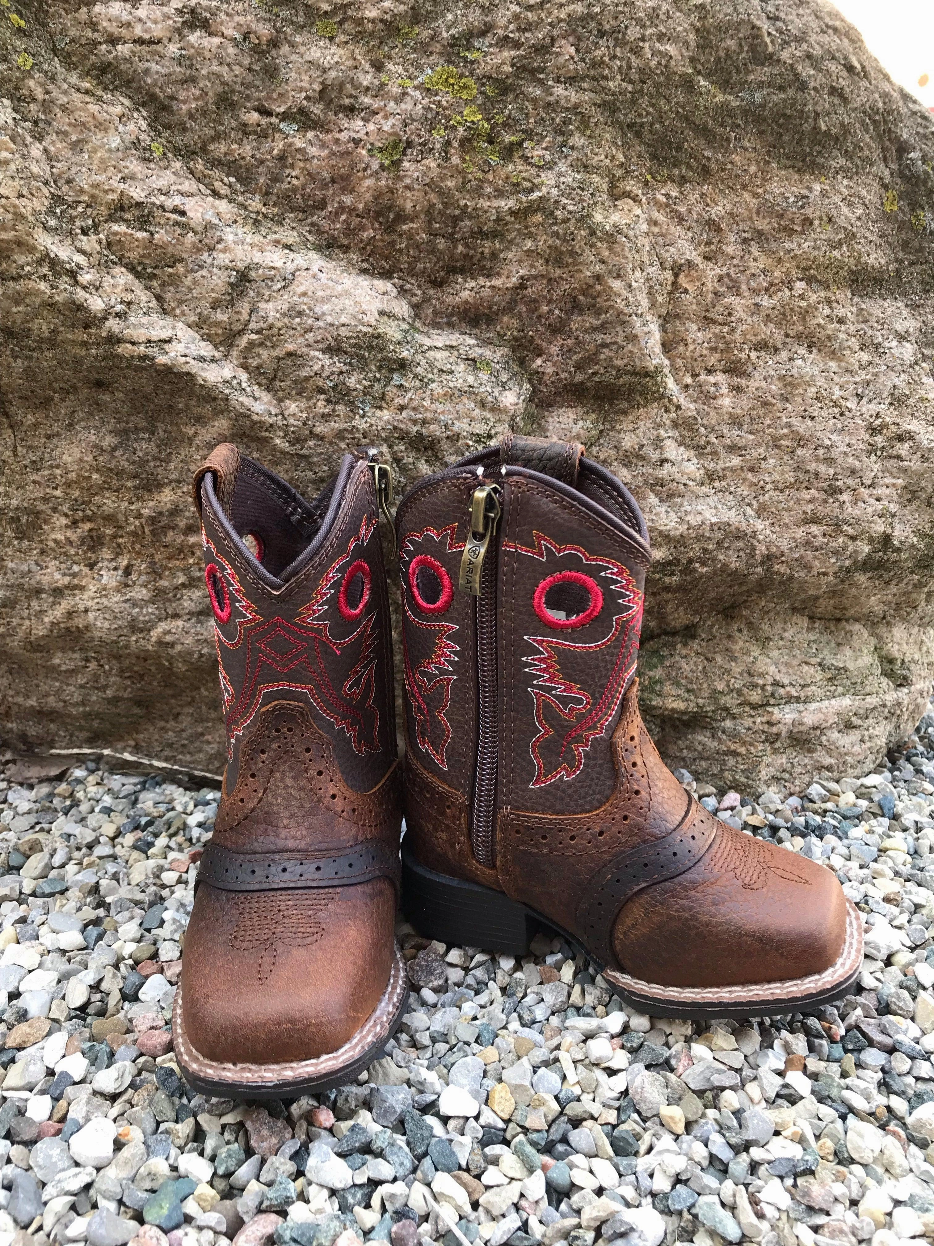 Ariat Toddler Lil Stompers Rough Stock Square Toe Boots A441000402 Easy Walk Breathable