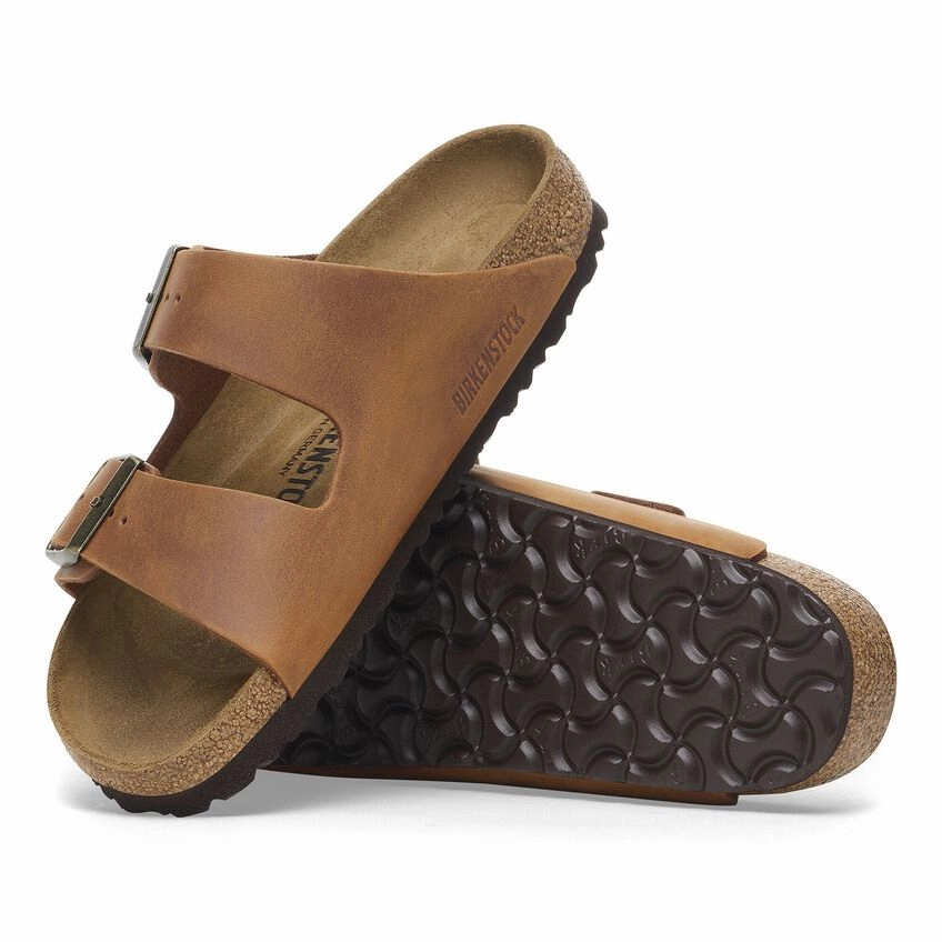 Arizona | Oiled Leather | Cognac uv guard Comfortable Flip-flops for Men
