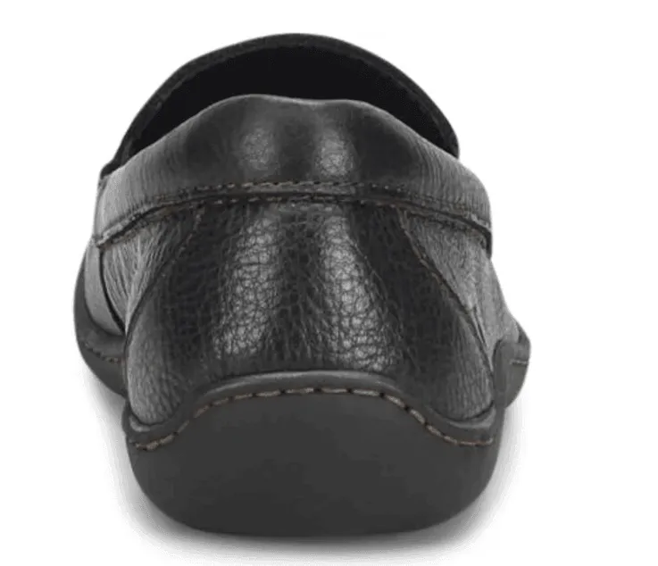 Born Men's Brompton II Black Leather Slip On Loafers Shoes BM0010703-BLK Wild Jog Farm Hike