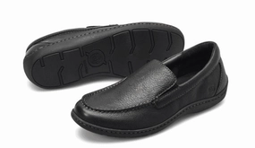 Autumn Cool Born Men's Brompton II Black Leather Slip On Loafers Shoes BM0010703-BLK
