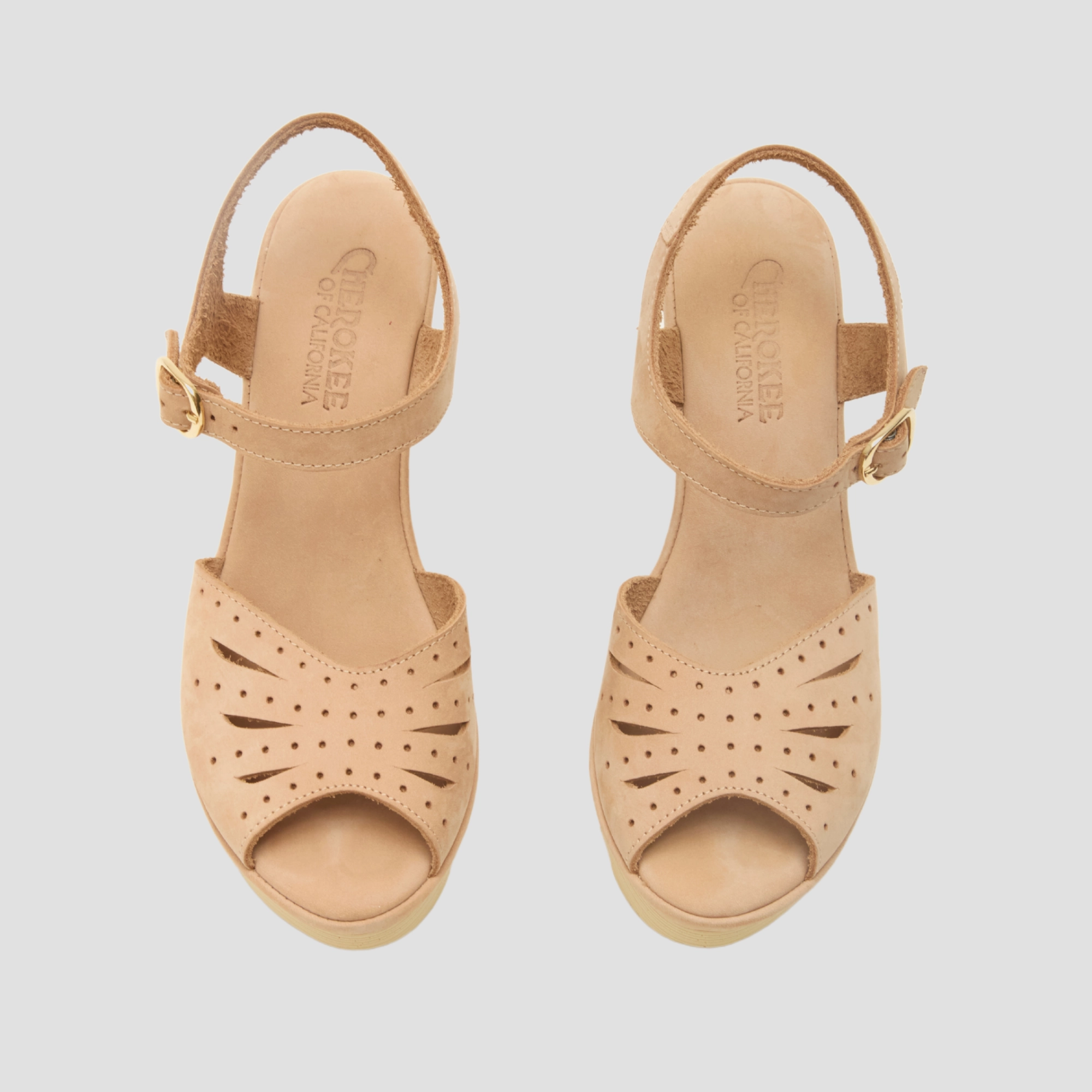 Flower High Beep Tan Nubuck Casual Open Toe Shoes