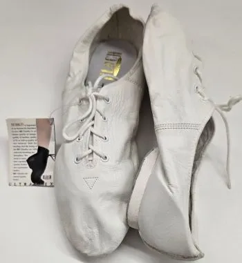 Kelly -- Split Sole Jazz Shoe, Suede Sole Patch -- White Lake Step