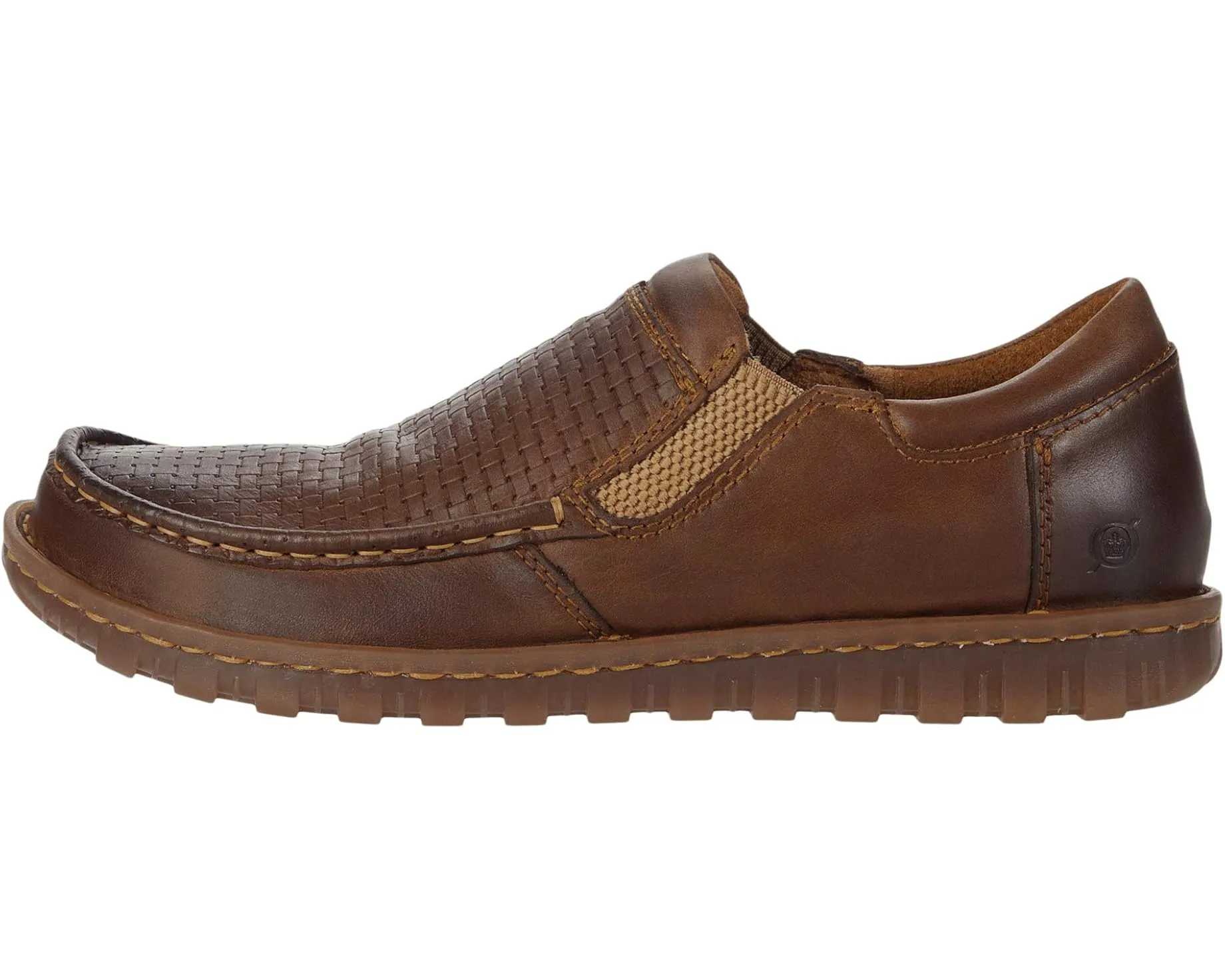 Born Men's Gudmund Brown Sunset Embossed Leather Slip On Casual Shoes BM0002306 Shine Bright