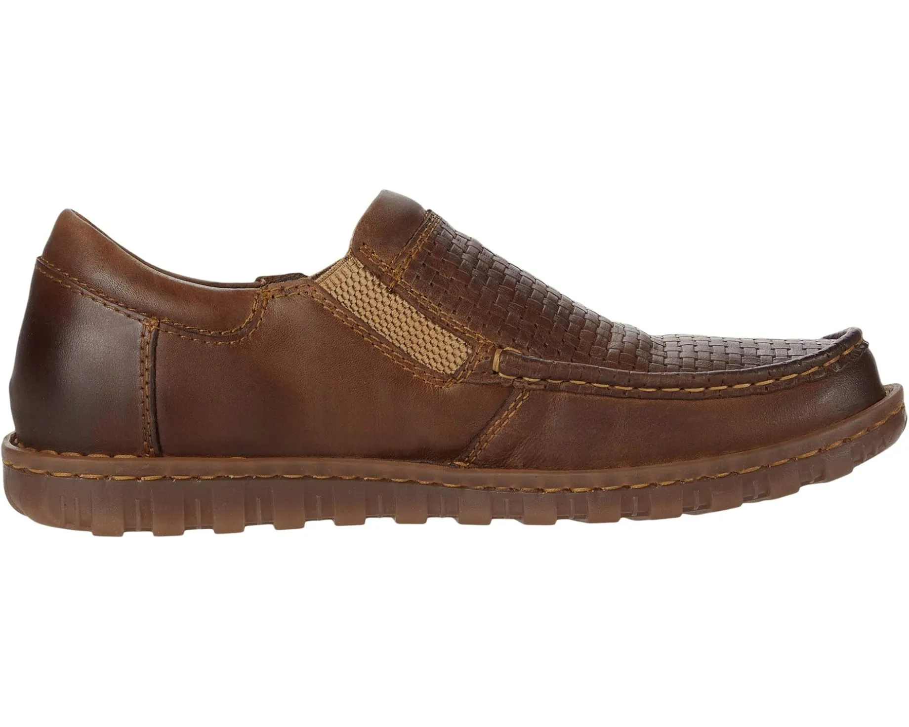 Club Meet Solid design Born Men's Gudmund Brown Sunset Embossed Leather Slip On Casual Shoes BM0002306