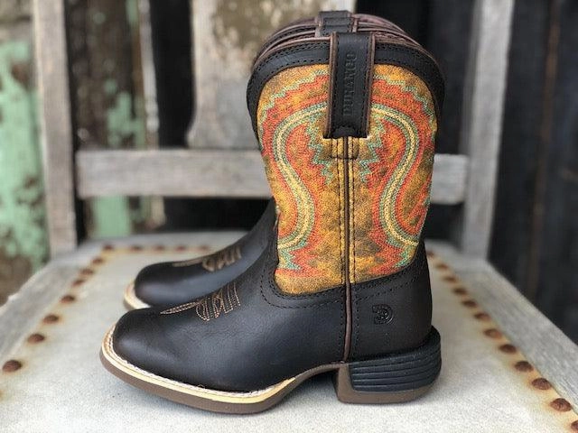 Resistant to wear Flexible Sole Durango Childrens and Youth Lil' Rebel Pro Burnt Orange & Brown Square Toe Boots DBT0230C DBT0230Y