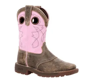 dry surface Rugged And Durable Rocky Childrens & Youth Legacy 32 Pink & Brown 8" Waterproof Western Boots RKW0408C; RWW0408Y