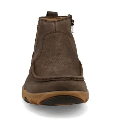 Twisted X Men's Brown Leather 4" Chelsea Boot Driving Moc Shoe MDMX001 Office Go Chill Moves