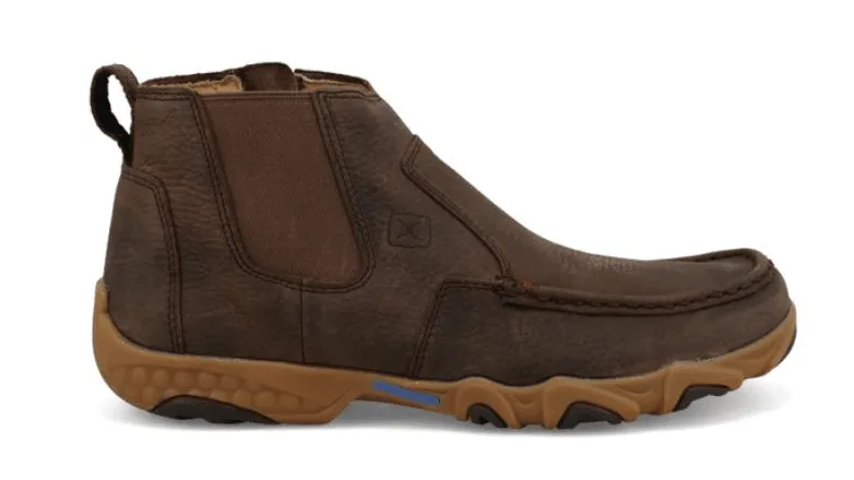 Twisted X Men's Brown Leather 4" Chelsea Boot Driving Moc Shoe MDMX001 Star Walk