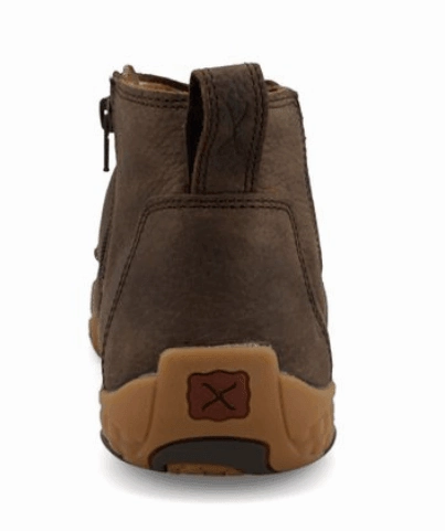 Gold Tone Twisted X Men's Brown Leather 4" Chelsea Boot Driving Moc Shoe MDMX001