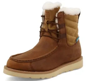 All Function Twisted X Women's 6" Shearling Lined Wedge Sole Lace Up Boots Oiled Saddle Leather & Nutmeg WCAW001