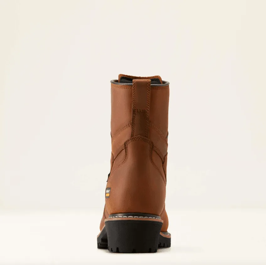 Ariat Men's Copper Brown Logger 8" Shock Shield H2O Comp Toe Work Boots 10050840 Breathable Sole Outdoor Style