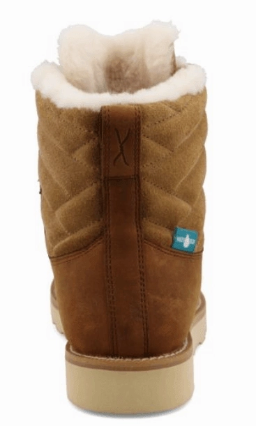 Soft outsole Supportive sole Twisted X Women's 6" Shearling Lined Wedge Sole Lace Up Boots Oiled Saddle Leather & Nutmeg WCAW001