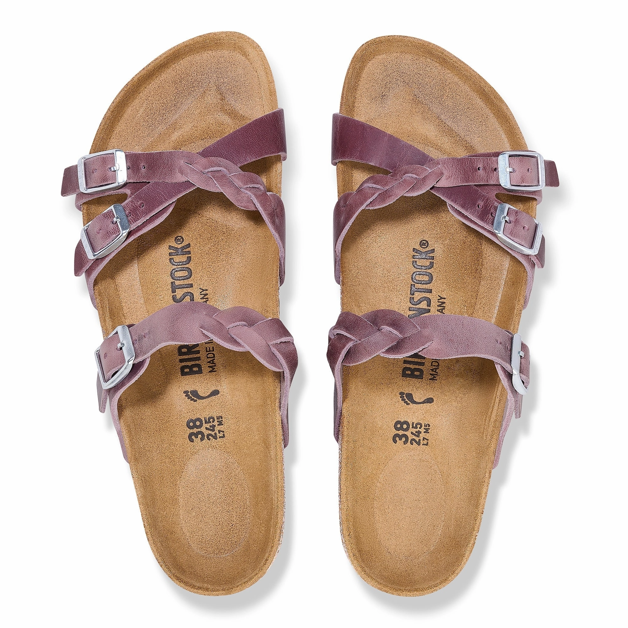 Sandal Sole Franca Braided | Oiled Leather | Lavender