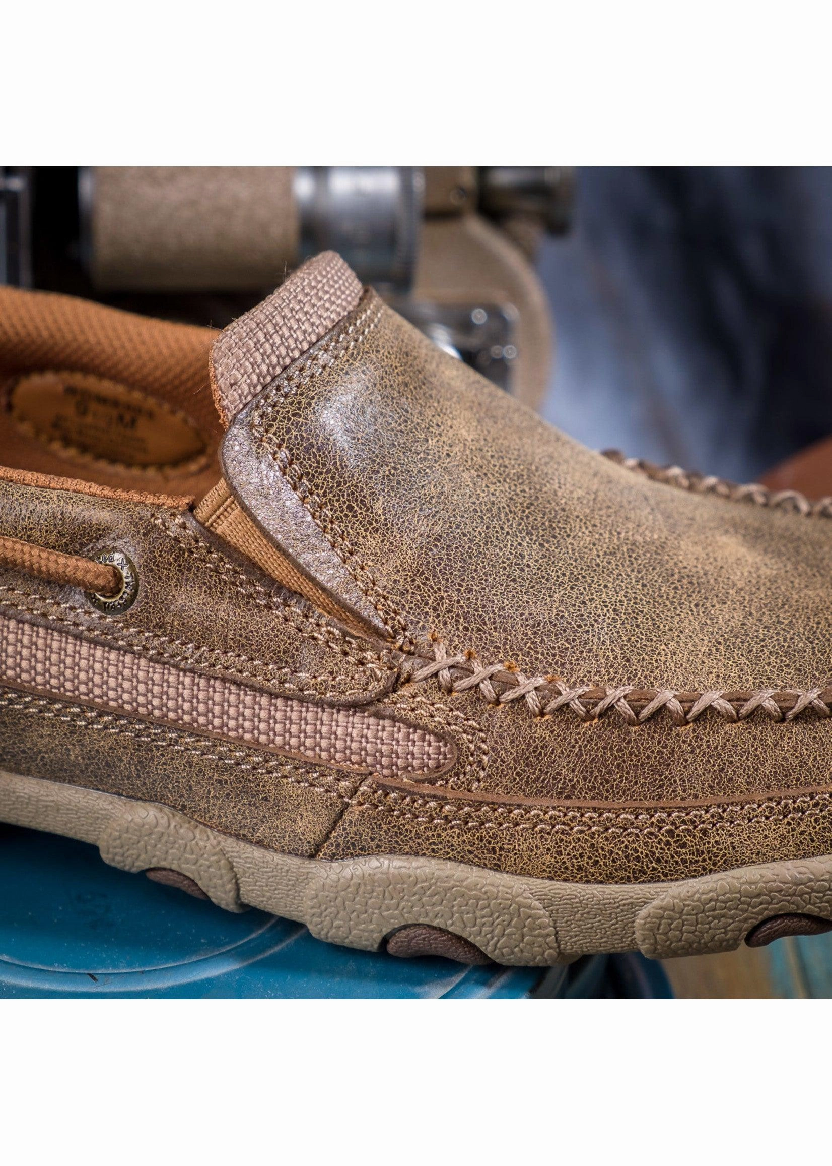 Twisted X Mens Leather Slip-on Bomber Driving Mocs Casual Shoe MDMS002 Casual