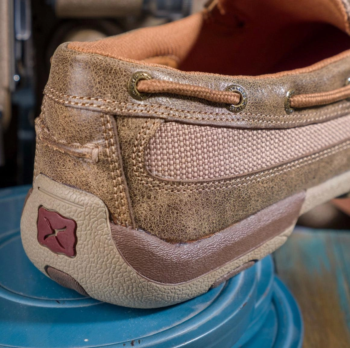 Rubber Sole Care Ease Twisted X Mens Leather Slip-on Bomber Driving Mocs Casual Shoe MDMS002