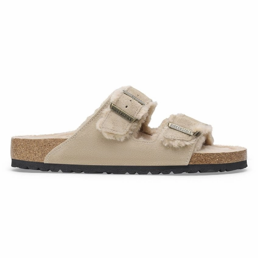 Arizona Shearling | Suede | Taupe Easy Comfort Sandals Outdoor Fit Sandals