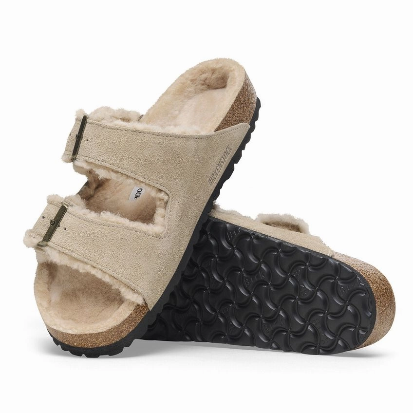 Slip Resistant Sole Arizona Shearling | Suede | Taupe