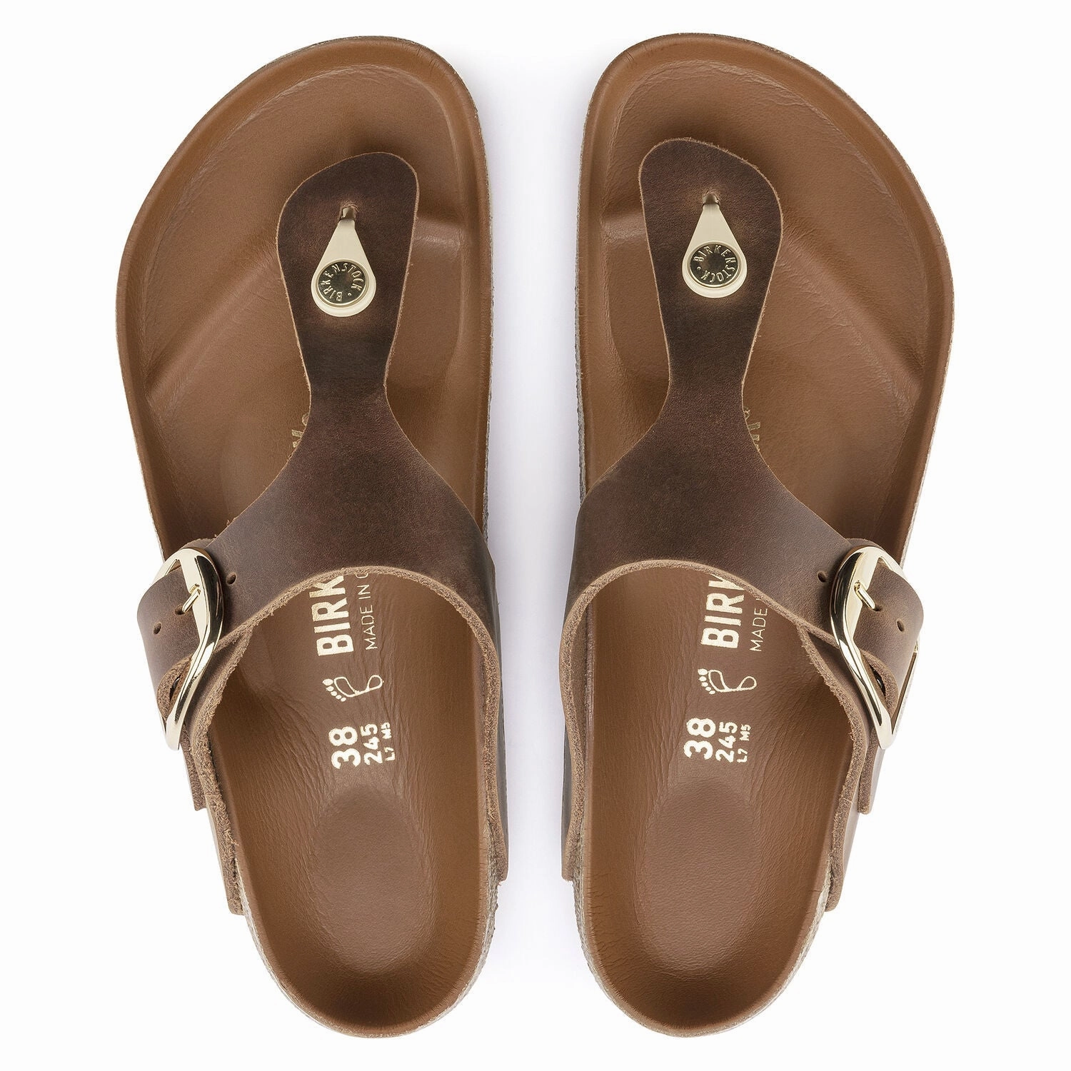 Gizeh | Big Buckle | Leather | Cognac Swim Ready Teen Edge