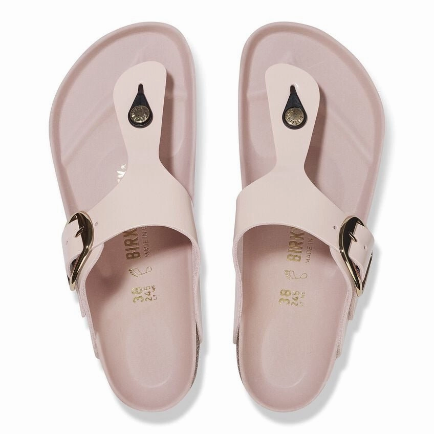 Gizeh Big Buckle | High-Shine Patent Leather | Light Rose Beach Vibe Comfort Midsole