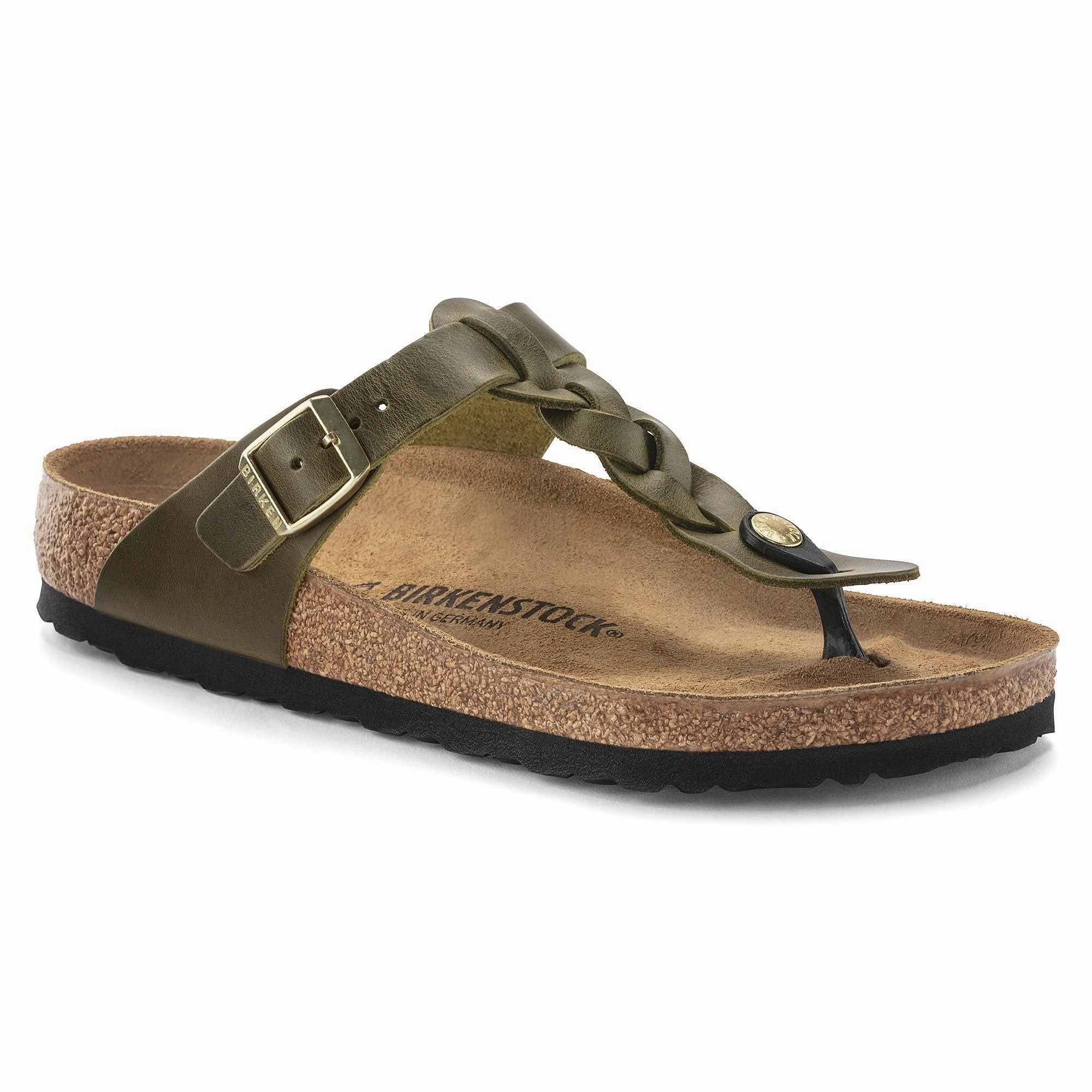 Gizeh Braided | Oiled Leather | Olive Air Walk