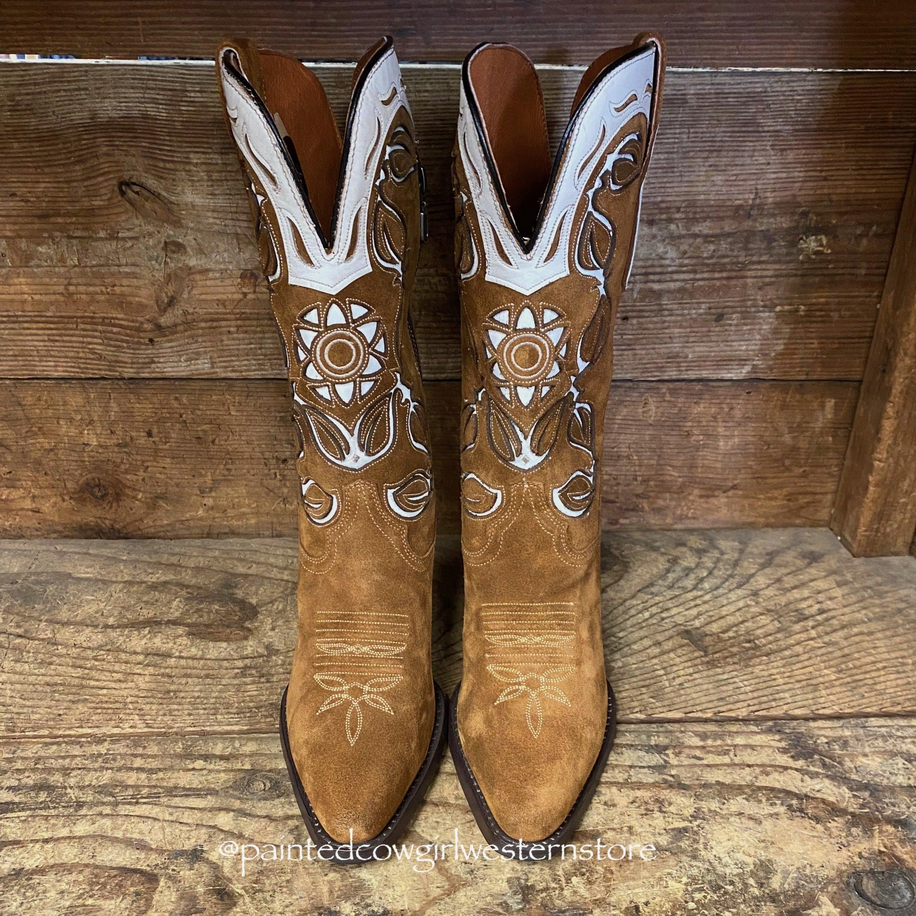 Dan Post Women's Moni Brown Suede Snip Toe Cowgirl Boots DP4326 Casual Look Supportive Build