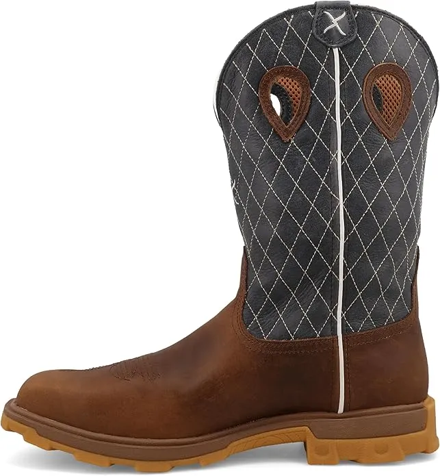 Extreme Cold Freelancer Twisted X Men's Bomber Leaather & Blue UltraLite Waterproof Nano Safety Toe Work Boots MULNW02