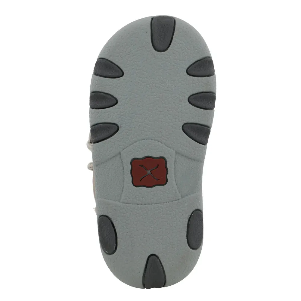 Comfort Oriented Twisted X Infant & Toddler Grey Leather Chukka Driving Mocs Baby Shoes ICA0012