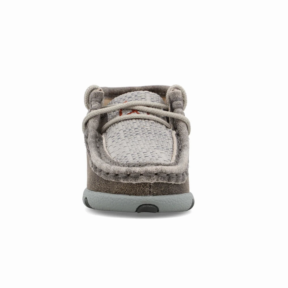 Winter Protection Tiger Mark Twisted X Infant & Toddler Grey Leather Chukka Driving Mocs Baby Shoes ICA0012