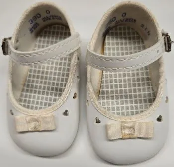 Rise -- Infant's Mary Jane Strap Shoe -- White Patent Bone Aid Party Mood