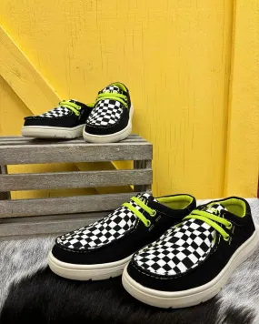 Ariat Youth Black Grid Hilo Moc Toe Canvas Casual Shoes 10050912 Shock absorption Classic Core