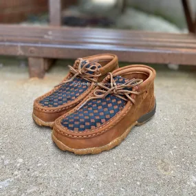 High-End Craftsmanship Thick Grip Twisted X Youth Basketweave Leather Chukka Driving Moc Shoe YDM0046