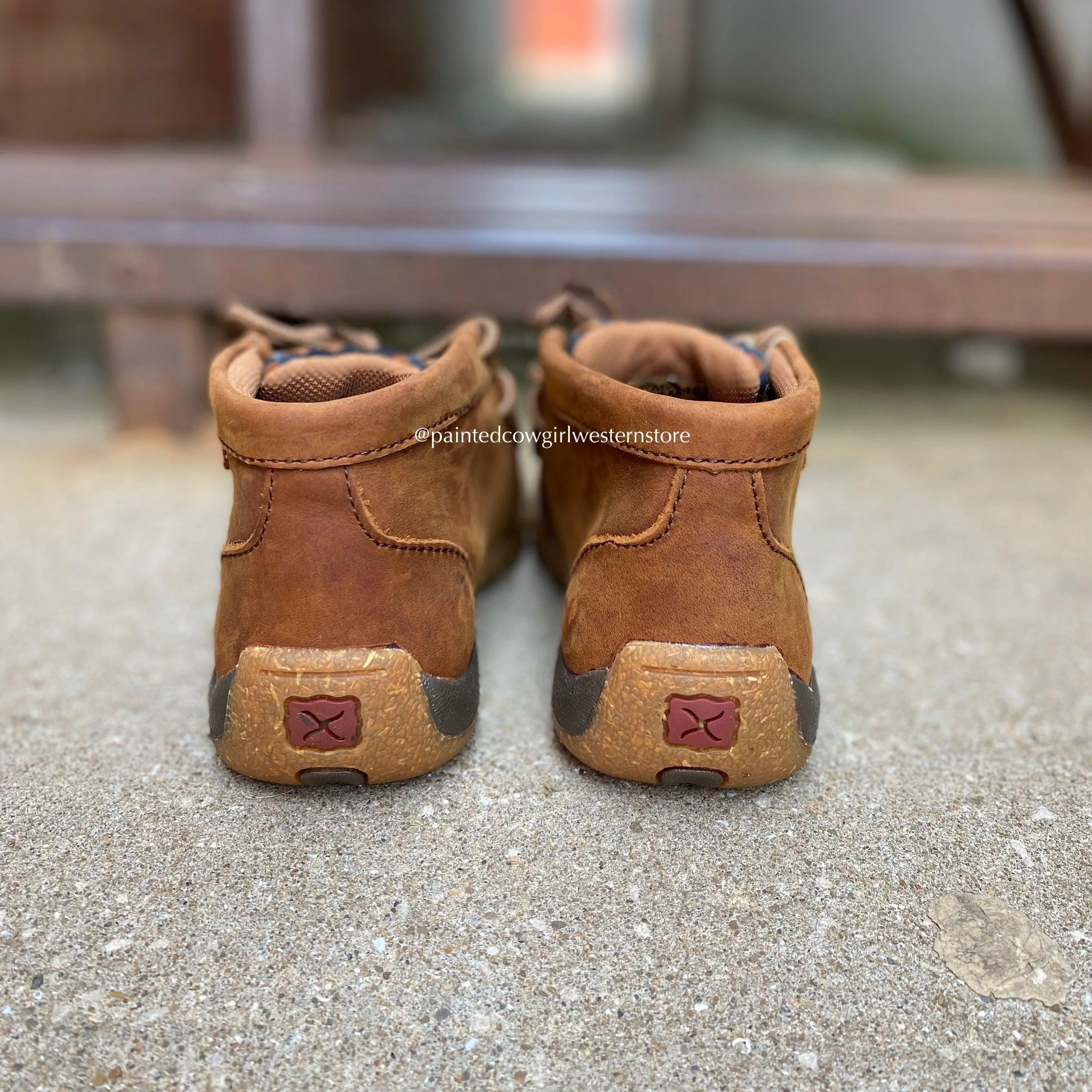 Twisted X Youth Basketweave Leather Chukka Driving Moc Shoe YDM0046 Slip-On Style