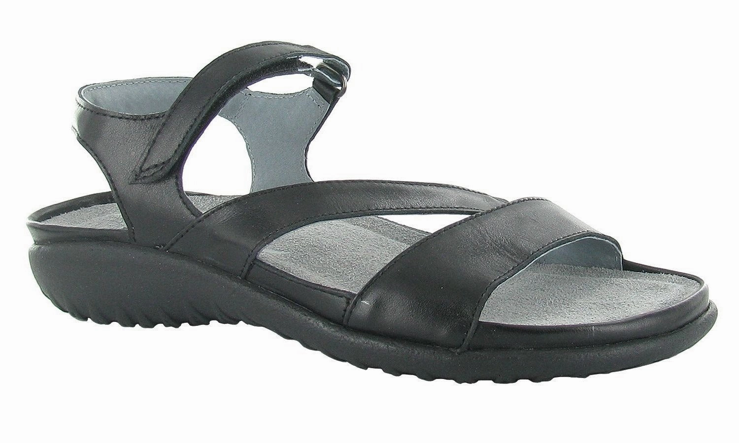 Comfy Sandals for Travel Etera | Leather | Black Madras