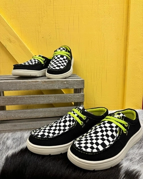 Ariat Youth Black Grid Hilo Moc Toe Canvas Casual Shoes 10050912 Shock absorption Classic Core