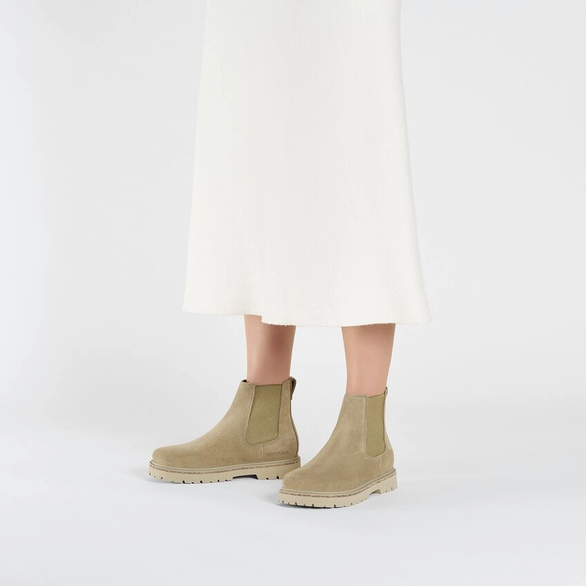 Sky Blue Deep Grip Highwood Slip On | Women | Suede | Taupe