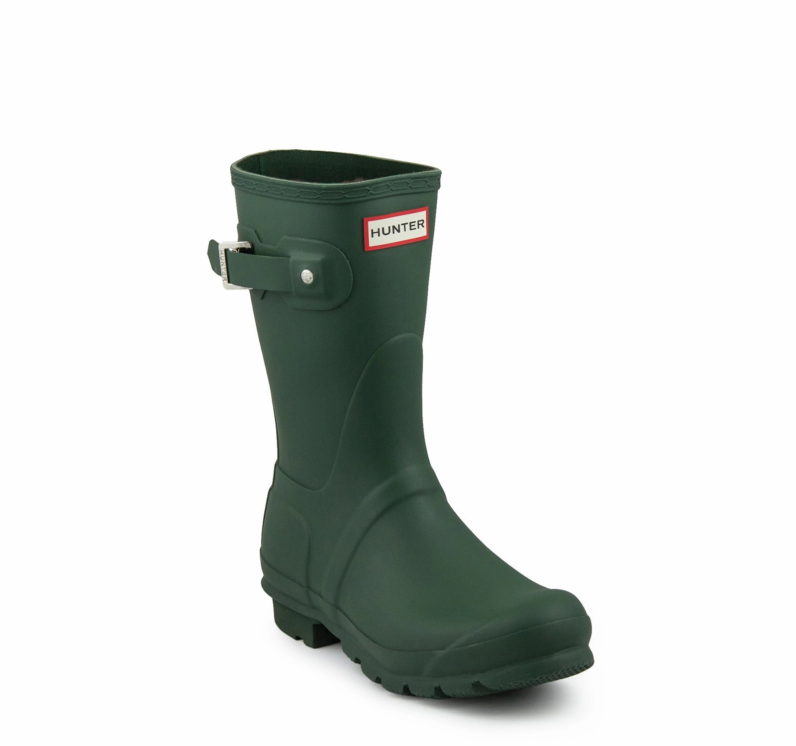 Padded Tongue Tall Shaft Hunter Original Short Women's Rain Boots in Green