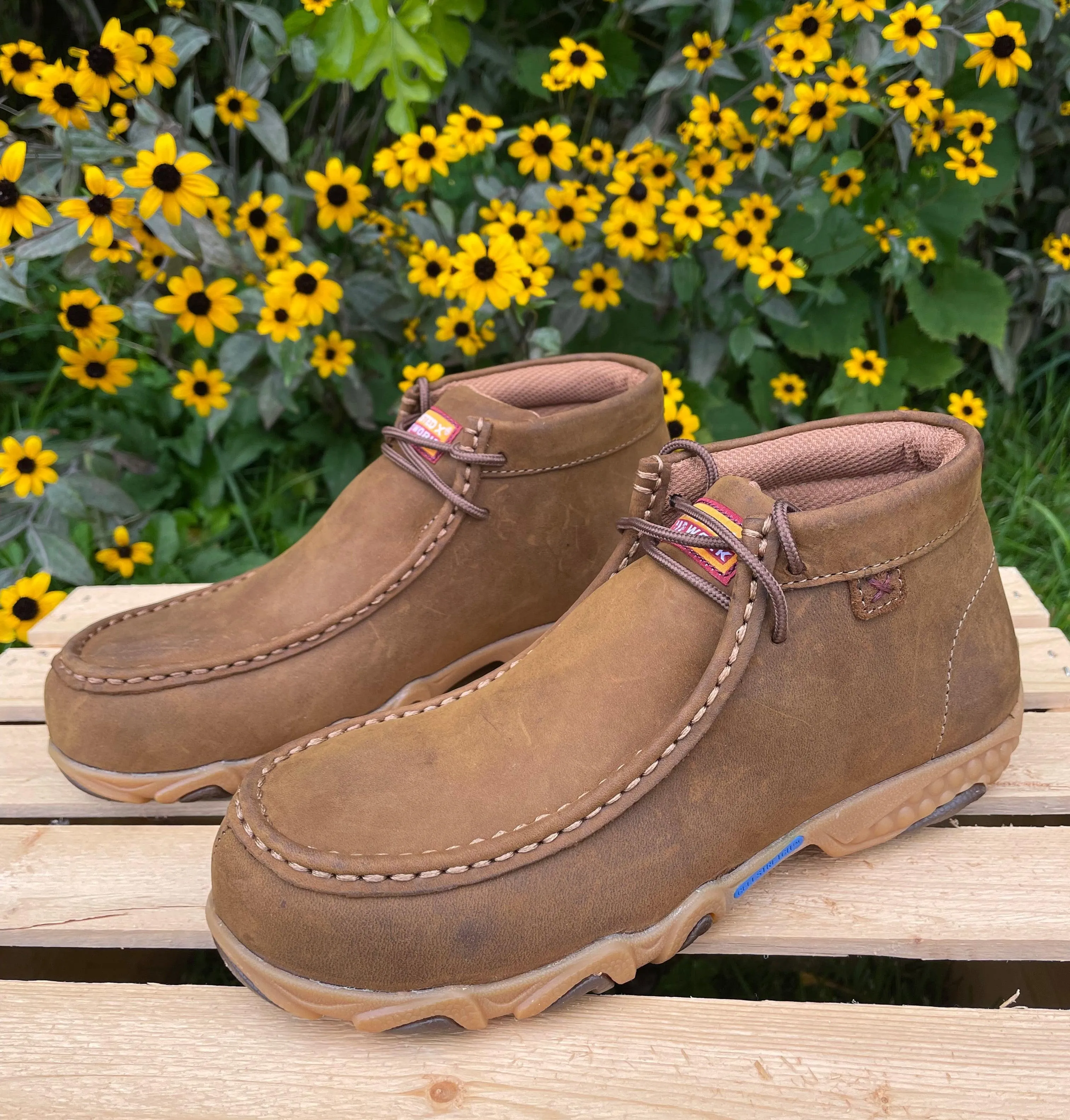 Arctic Foot Path Winter Activity Gear Twisted X Women's Chukka Pecan Leather Steel Toe Work Driving Moc Boot Shoe WDMXS01