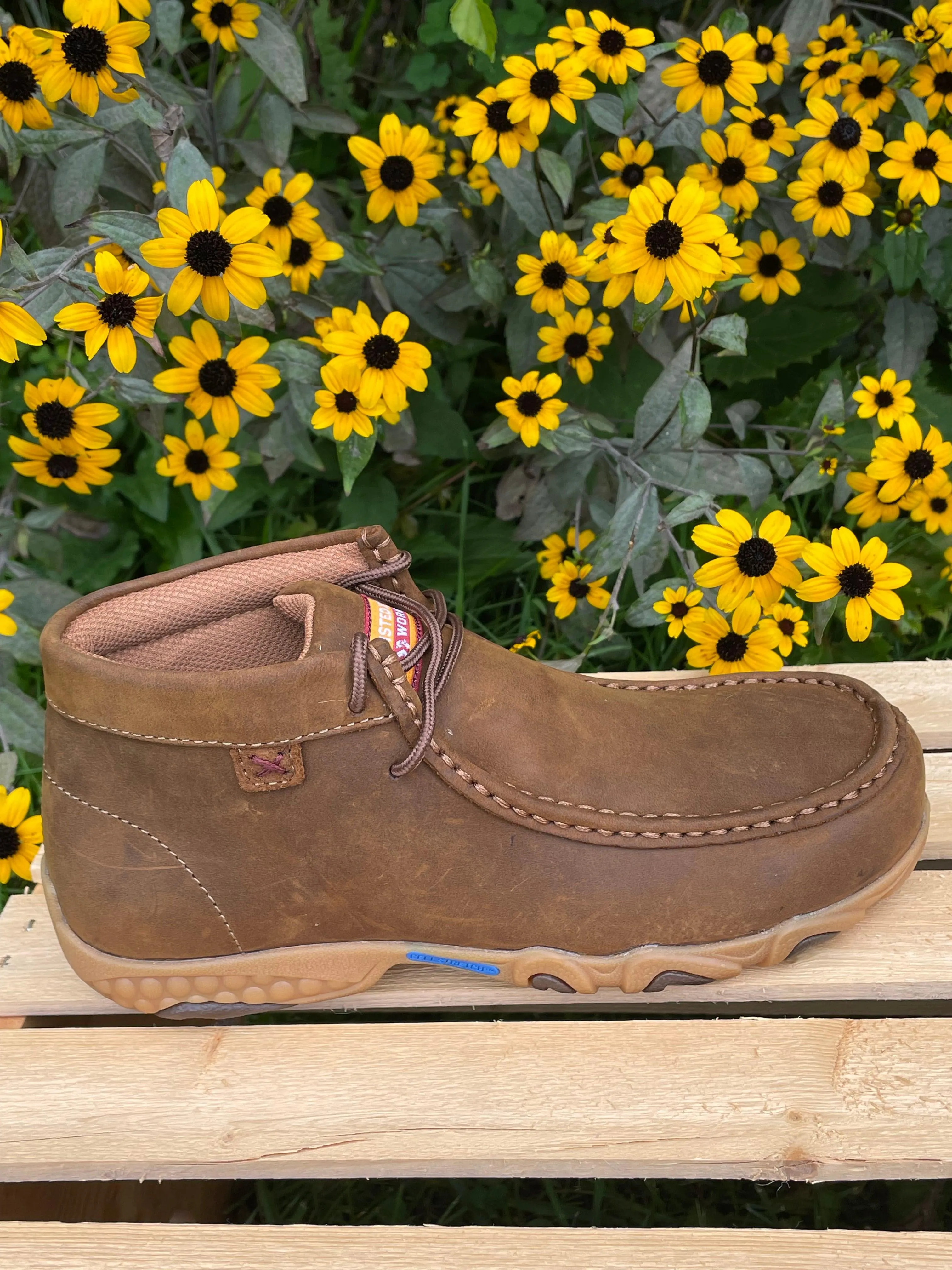 Twisted X Women's Chukka Pecan Leather Steel Toe Work Driving Moc Boot Shoe WDMXS01 Supportive Fit All Season Footwear