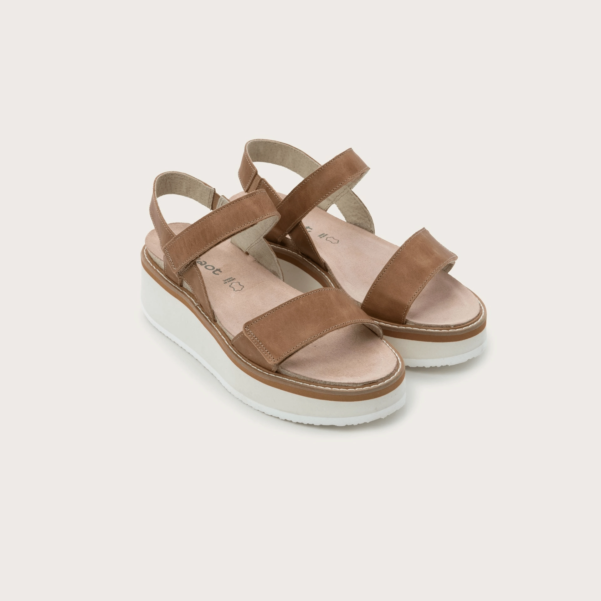 Linen Air Bold Neon Meringue | Leather | Latte Brown w/ Off White Sole