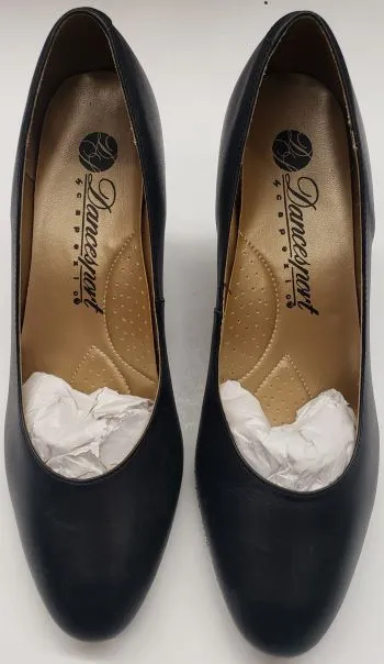 2.5" Martha -- Flare Heel Standard Ballroom Shoe -- Black Shock Guard