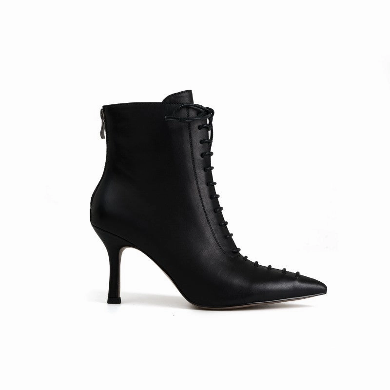 Audrey Heeled Lace-Up Vintage Leather Boot All-Purpose Footwear Soft Interior