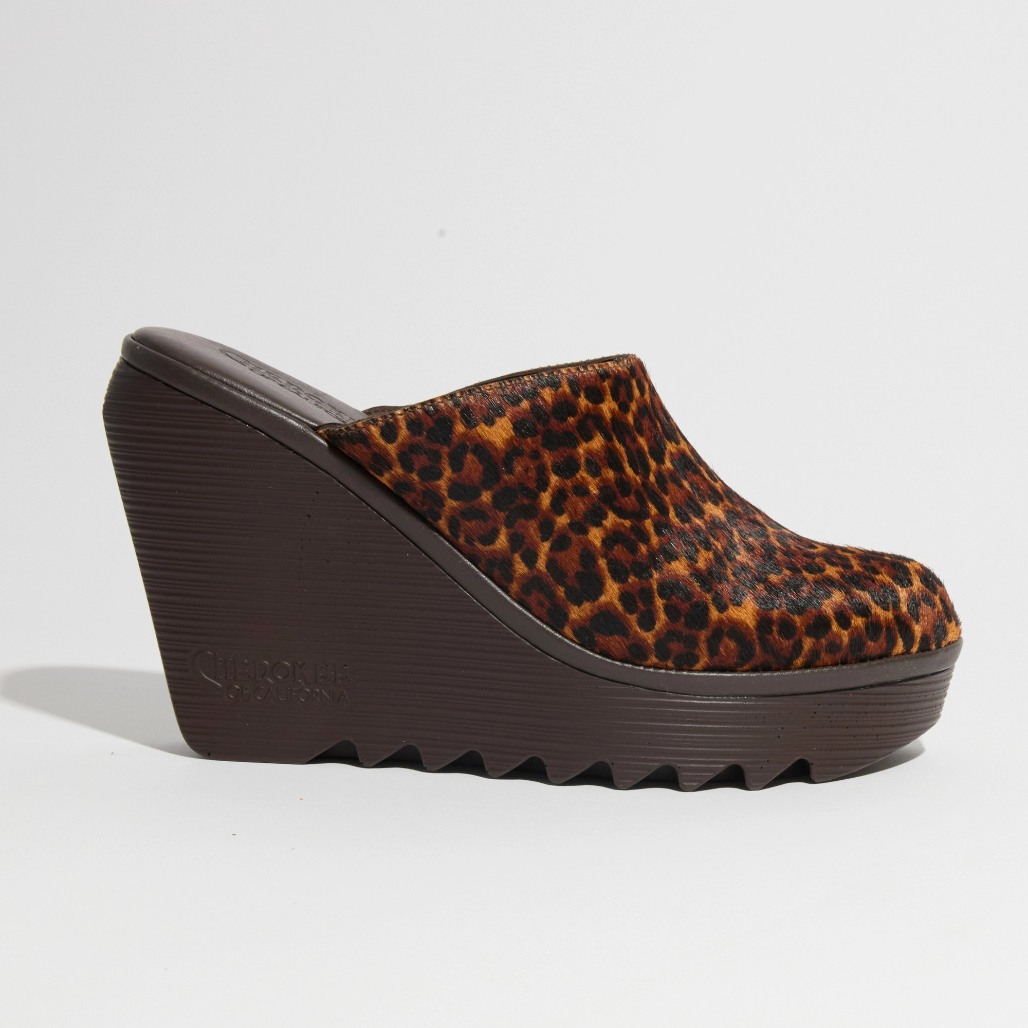 Rain Step Jenny High Beep Dark Cheetah Chocolate Bottom